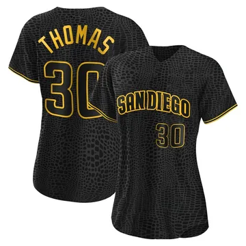 Derrel Thomas Women's San Diego Padres Authentic Snake Skin City Jersey - Black