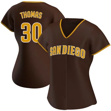 Derrel Thomas Women's San Diego Padres Replica Road Jersey - Brown