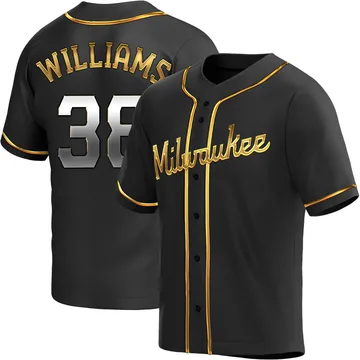 Devin Williams Men's Milwaukee Brewers Replica Alternate Jersey - Black Golden