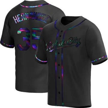 Diego Hernandez Youth Kansas City Royals Replica Alternate Jersey - Black Holographic