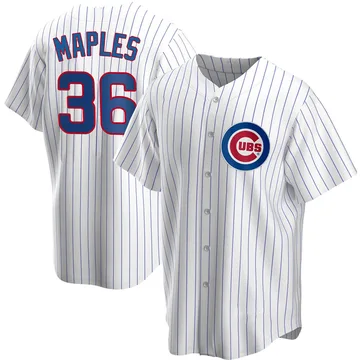 Dillon Maples Men's Chicago Cubs Replica Home Jersey - White