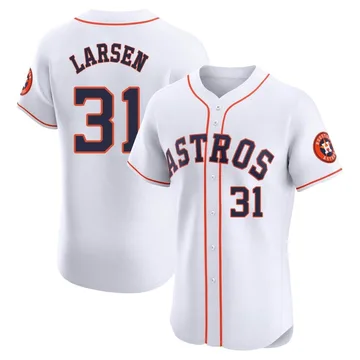 Don Larsen Men's Houston Astros Elite Home Jersey - White