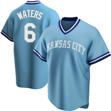 Drew Waters Men's Kansas City Royals Replica Road Cooperstown Collection Jersey - Light Blue