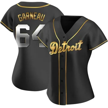 Dustin Garneau Women's Detroit Tigers Replica Alternate Jersey - Black Golden