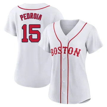 Dustin Pedroia Women's Boston Red Sox Authentic 2021 Patriots' Day Jersey - White