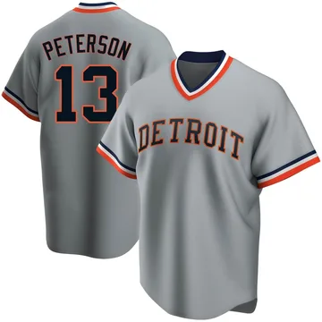 Dustin Peterson Men's Detroit Tigers Replica Road Cooperstown Collection Jersey - Gray