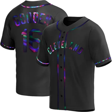 Dwight Gooden Men's Cleveland Guardians Replica Alternate Jersey - Black Holographic