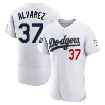 Eddy Alvarez Men's Los Angeles Dodgers Authentic 2021 Gold Program Player Jersey - White/Gold