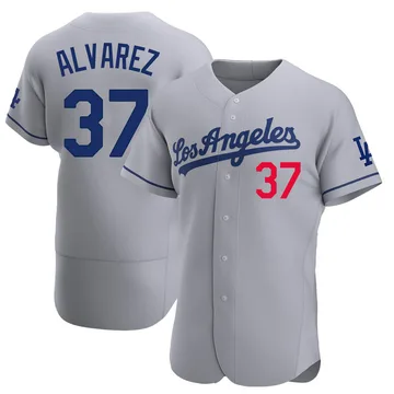 Eddy Alvarez Men's Los Angeles Dodgers Authentic Away Jersey - Gray