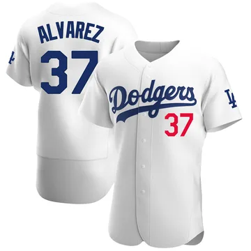 Eddy Alvarez Men's Los Angeles Dodgers Authentic Home Jersey - White