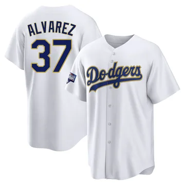 Eddy Alvarez Men's Los Angeles Dodgers Replica 2021 Gold Program Player Jersey - White/Gold