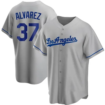 Eddy Alvarez Men's Los Angeles Dodgers Replica Road Jersey - Gray