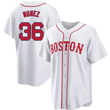 Eduardo Nunez Men's Boston Red Sox Replica 2021 Patriots' Day Jersey - White