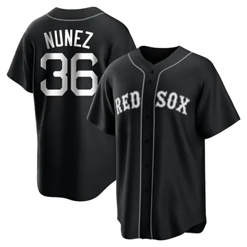 Eduardo Nunez Men's Boston Red Sox Replica Jersey - Black/White