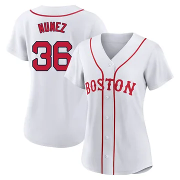 Eduardo Nunez Women's Boston Red Sox Authentic 2021 Patriots' Day Jersey - White