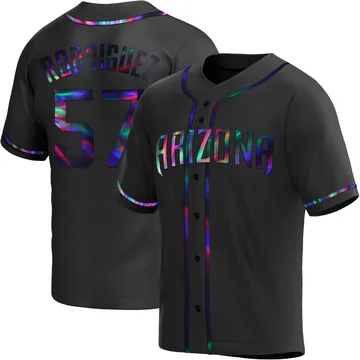 Eduardo Rodriguez Men's Arizona Diamondbacks Replica Alternate Jersey - Black Holographic