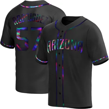 Eduardo Rodriguez Youth Arizona Diamondbacks Replica Alternate Jersey - Black Holographic