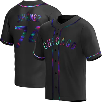 Eloy Jimenez Men's Chicago White Sox Replica Alternate Jersey - Black Holographic