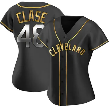 Emmanuel Clase Women's Cleveland Guardians Replica Alternate Jersey - Black Golden