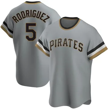 Endy Rodriguez Men's Pittsburgh Pirates Replica Road Cooperstown Collection Jersey - Gray