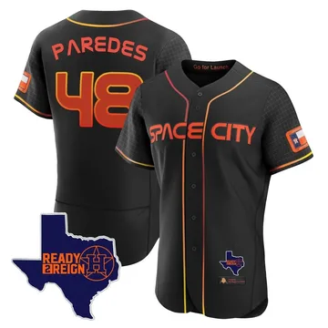 Enoli Paredes Men's Houston Astros Authentic 2023 Space City Ready 2 Reign Flex Base Jersey - Black