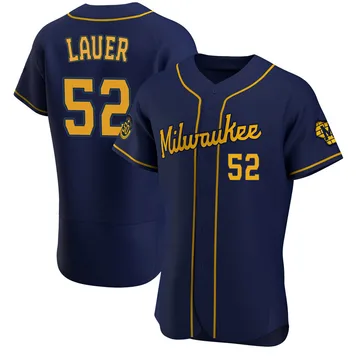 Eric Lauer Men's Milwaukee Brewers Authentic Alternate Jersey - Navy