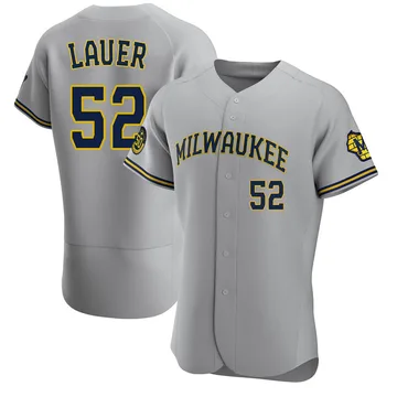 Eric Lauer Men's Milwaukee Brewers Authentic Road Jersey - Gray