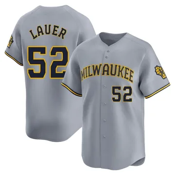 Eric Lauer Men's Milwaukee Brewers Limited Away Jersey - Gray