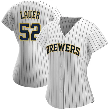 Eric Lauer Women's Milwaukee Brewers Authentic Alternate Jersey - White/Navy