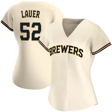 Eric Lauer Women's Milwaukee Brewers Authentic Home Jersey - Cream