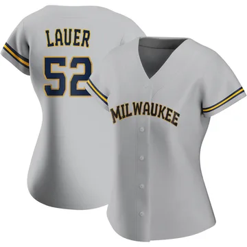 Eric Lauer Women's Milwaukee Brewers Authentic Road Jersey - Gray