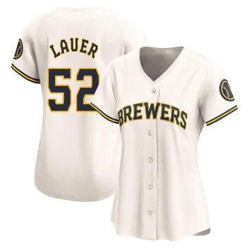 Eric Lauer Women's Milwaukee Brewers Limited Home Jersey - Cream