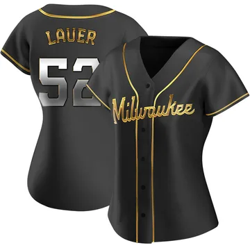 Eric Lauer Women's Milwaukee Brewers Replica Alternate Jersey - Black Golden