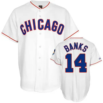 Ernie Banks Men's Chicago Cubs Authentic 1968 Throwback Jersey - White