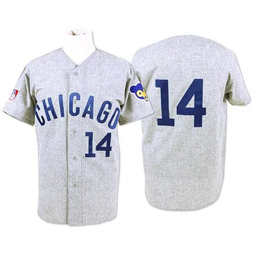 Ernie Banks Men's Chicago Cubs Authentic Throwback Jersey - Grey