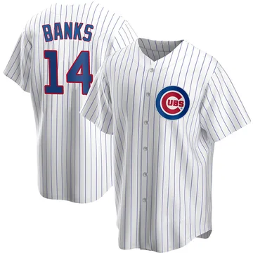 Ernie Banks Men's Chicago Cubs Replica Home Jersey - White