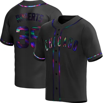 Ethan Roberts Men's Chicago Cubs Replica Alternate Jersey - Black Holographic