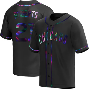 Ethan Roberts Men's Chicago Cubs Replica Alternate Jersey - Black Holographic