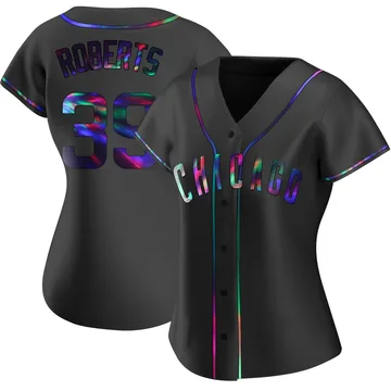 Ethan Roberts Women's Chicago Cubs Replica Alternate Jersey - Black Holographic