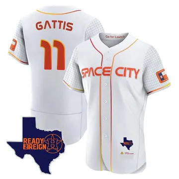 Evan Gattis Men's Houston Astros Authentic 2023 Space City Ready 2 Reign Flex Base Jersey - White