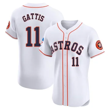 Evan Gattis Men's Houston Astros Elite Home Patch Jersey - White