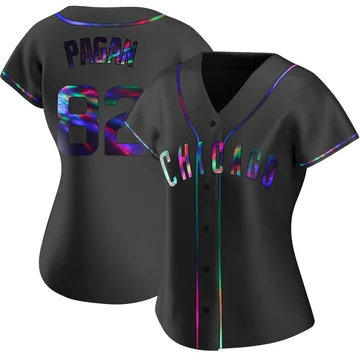 Ezequiel Pagan Women's Chicago Cubs Replica Alternate Jersey - Black Holographic