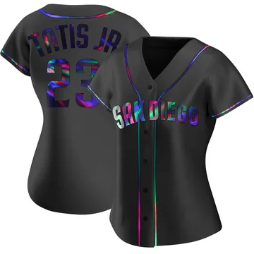 Fernando Tatis Jr. Women's San Diego Padres Replica Alternate Jersey - Black Holographic