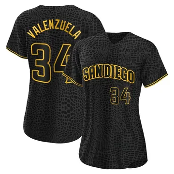 Fernando Valenzuela Women's San Diego Padres Authentic Snake Skin City Jersey - Black