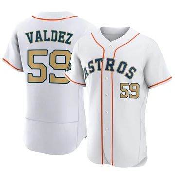 Framber Valdez Men's Houston Astros Authentic White 2023 Collection Jersey - Gold