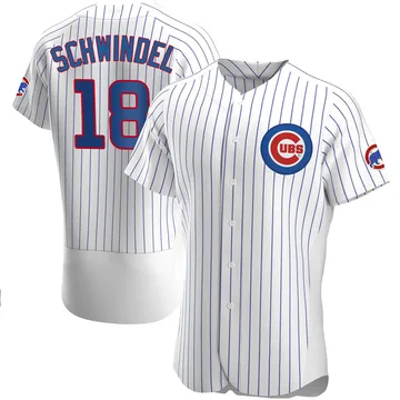 Frank Schwindel Men's Chicago Cubs Authentic Home Jersey - White