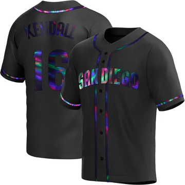 Fred Kendall Men's San Diego Padres Replica Alternate Jersey - Black Holographic