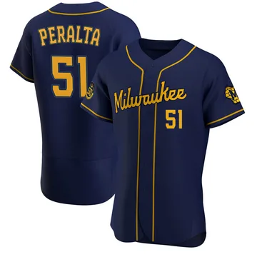 Freddy Peralta Men's Milwaukee Brewers Authentic Alternate Jersey - Navy