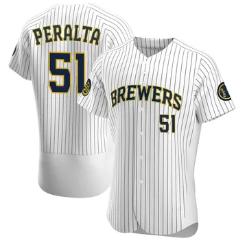 Freddy Peralta Men's Milwaukee Brewers Authentic Alternate Jersey - White