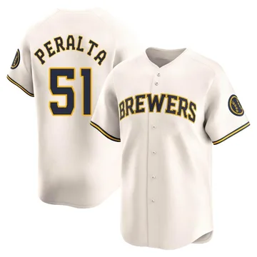 Freddy Peralta Men's Milwaukee Brewers Limited Home Jersey - Cream